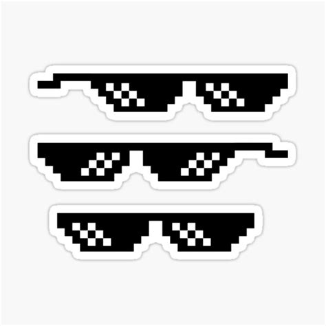 "Thug Life Meme Glasses 3 Pack" Sticker for Sale by sticker-stacker ...