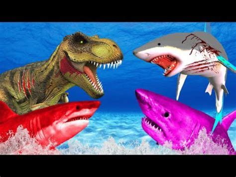 Shark VS Dinosaurs Real Fight | Dinosaurs Short Movie Shark Cartoons Dinosaurs Attacks