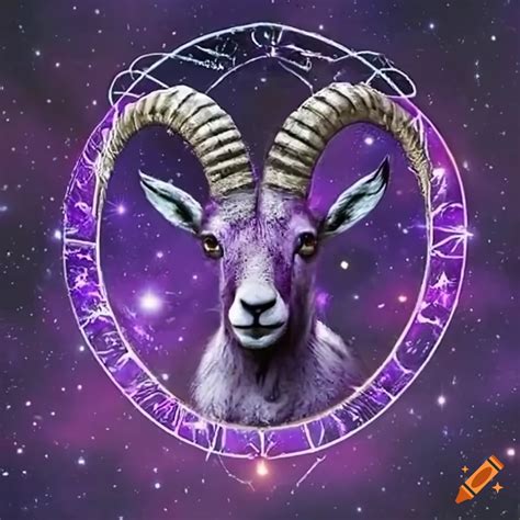 Purple zodiac ibex in space