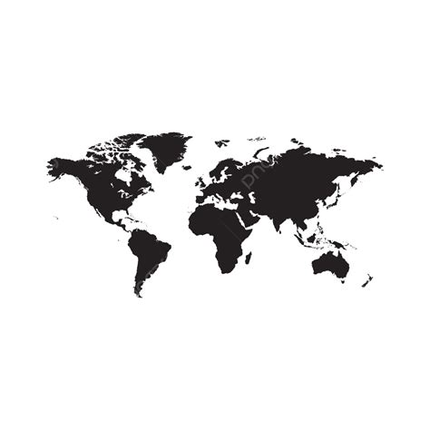 World Map Vector Black Color, World Map, World Map Silhouette, World ...