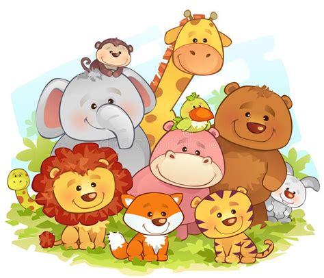 Animales De La Selva Ilustración del Vector | Animales de la selva, Imagenes de animalitos ...