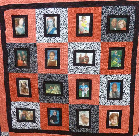 Hand Crafted Custom Photo Memory Quilt by Arlene's Quilts and Embroidered Pictures | CustomMade.com