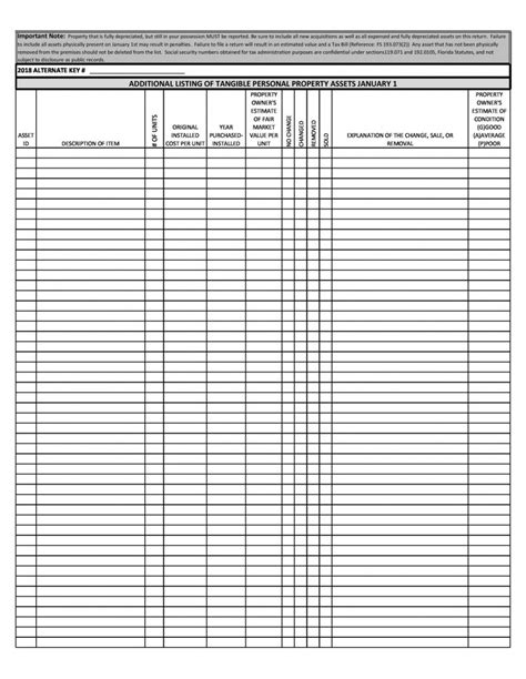 40 Asset List Template | RedlineSP