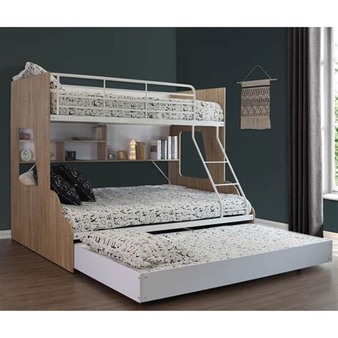 Tiffany Bunk Bed with Trundle, Trio, Sonoma Oak / White