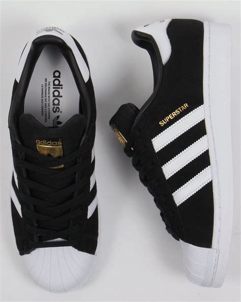 Adidas Superstar Suede Trainers Black/White,originals,shell toe,shoe