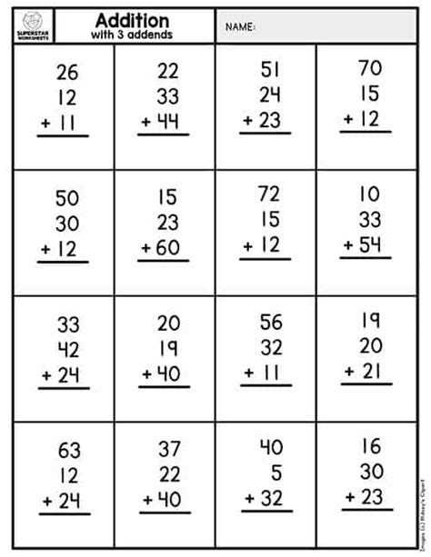 Double Digit Addition Without Regrouping - Superstar Worksheets