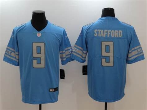 Detroit Lions #9 Stafford blue interverted Jersey