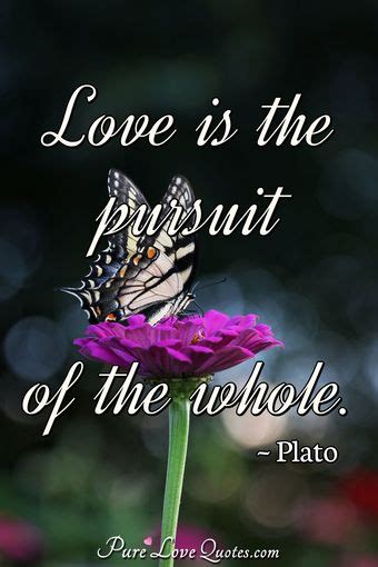 Love is the pursuit of the whole. | PureLoveQuotes