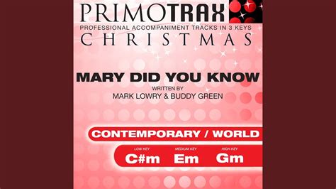 Mary Did You Know? - Performance Backing Track - YouTube