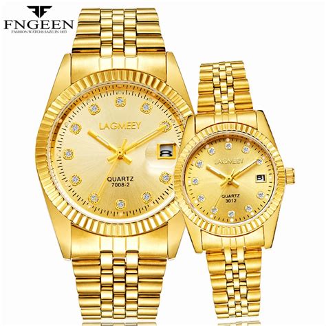 Gold Watches for Men 2020 Top Brand Luxury Diamond Quartz Couple Watch ...