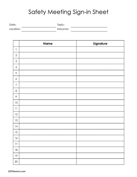 FREE Sign Up Sheet | Sign In Sheet | Instant Download