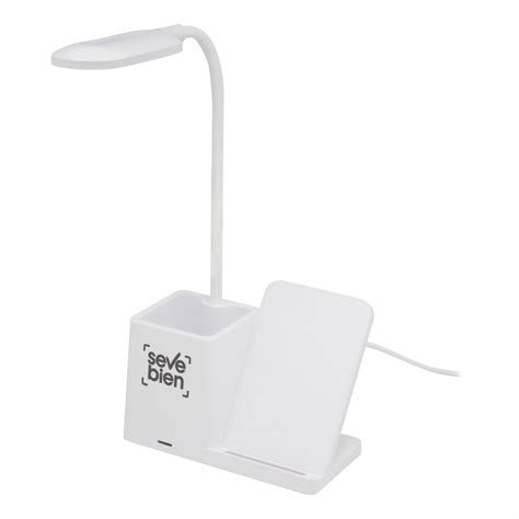 Organizador De Escritorio Con Lámpara Minioffice Color Blanco