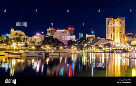 Adelaide, Australia - April 16, 2017: Adelaide city skyline at dusk ...