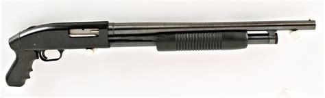 Mossberg Mdl 500ATP 12 ga SN:H933763Pump action "Riot" shotgun, 18.5" barrel, blued finish, black s