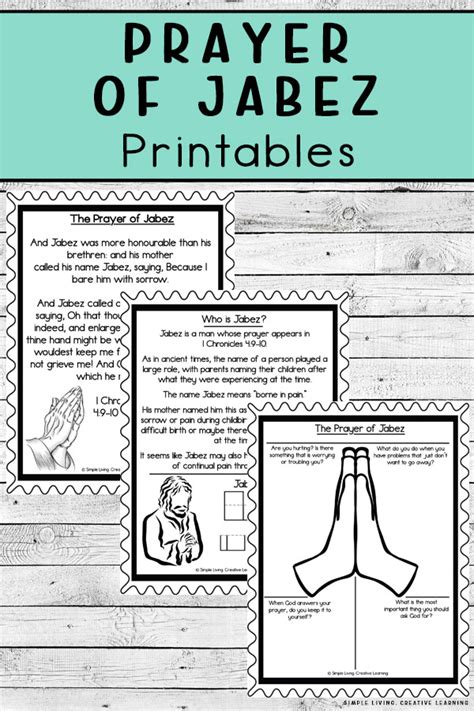 Prayer of Jabez Printables - Simple Living. Creative Learning