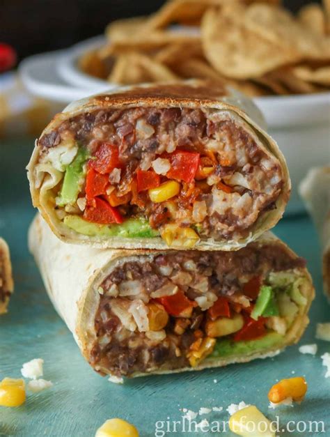 Refried Bean Burrito Recipe | Girl Heart Food®