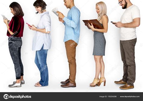 People standing in line and reading Stock Photo by ©Rawpixel 155204286