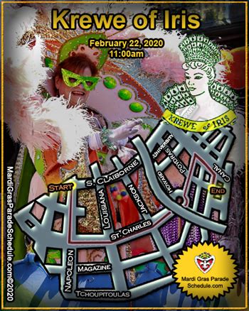 2024 Krewe of Iris - New Orleans, LA Mardi Gras Parade Schedule 2024