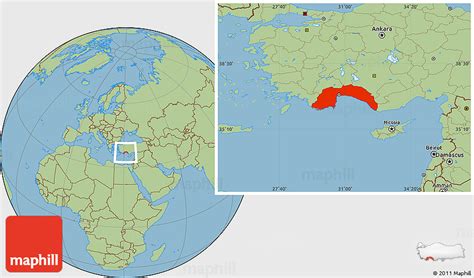 Savanna Style Location Map of Antalya