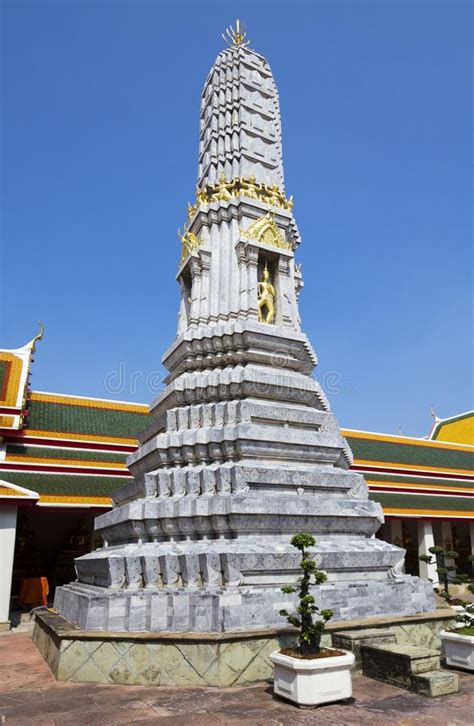 Bangkok, Thailand, Wat Pho, Temple of the Reclining Buddha. White Stupa. Stock Image - Image of ...
