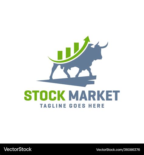 Modern stock market logo Royalty Free Vector Image