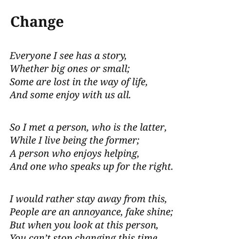 Change - poem