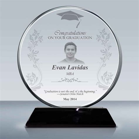 Graduation Gift Plaque – Crystal Circle Award (016) – Goodcount 3D ...