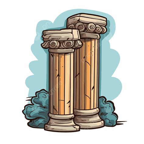 Cartoon Pillars On White Background Vector Clipart, Columns, Columns ...