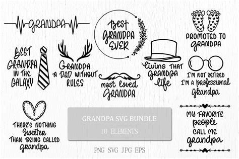 Grandfather SVG Bundle | Funny Grandpa Quotes Mug Designs