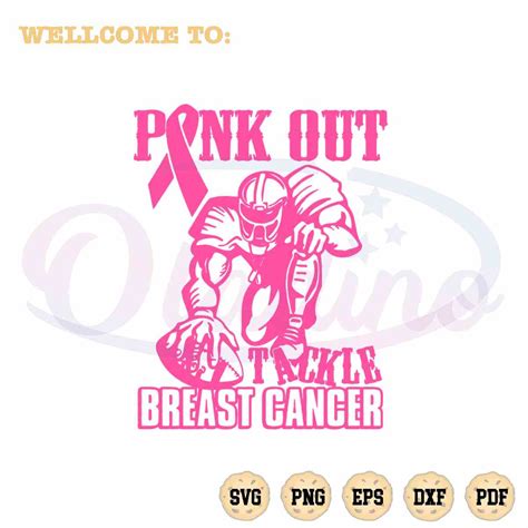 Pink Out Tackle Breast Cancer SVG Football Cancer Awareness Cutting ...