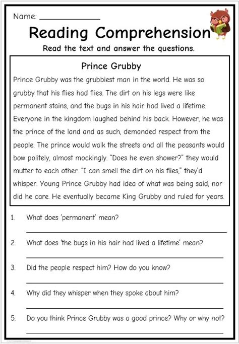 Grade 2 Reading Comprehension | Free English Worksheets