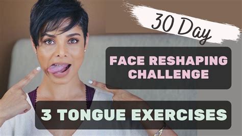 30 DAY FACE RESHAPING CHALLENGE/ 3 TONGUE EXERCISES | Face exercises ...