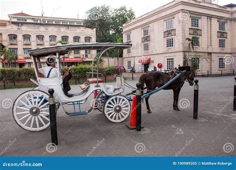 Kalesa Horse Drawn Carriage in Intramuros, Manila, Philippines Editorial Image - Image of ...