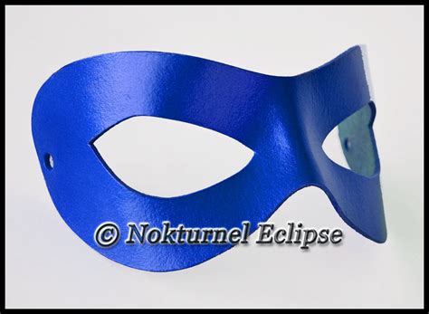 Blue Superhero Adult Leather Mask by Nokturnel by NokturnelEclipse