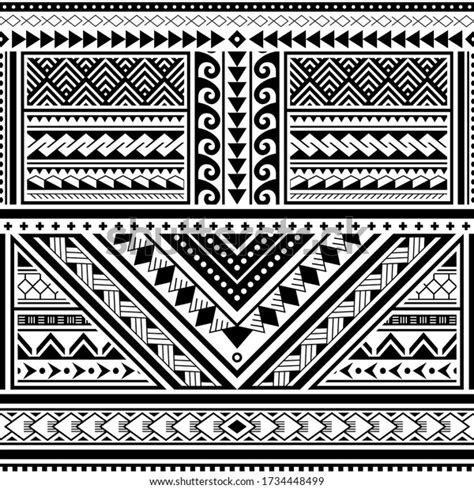 Polynesian tattoo seamless vector pattern, Hawaiian tribal design inspired by art traditional ...