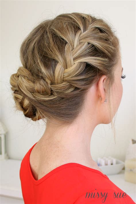 Waterfall, Dutch, French Braided Bun | French braid buns, Bun hairstyles, Braided bun