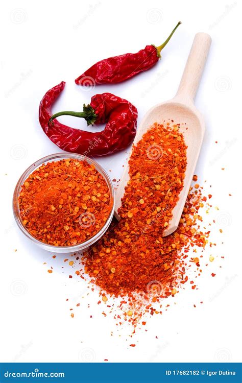 Dried red chili peppers stock photo. Image of spice, isolated - 17682182