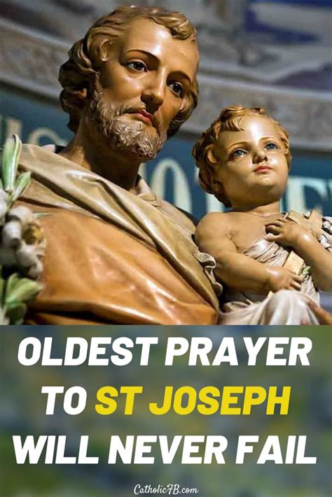 Oldest prayer to St Joseph will never fail... STOP AND SAY IT NOW | St joseph novena, Catholic ...