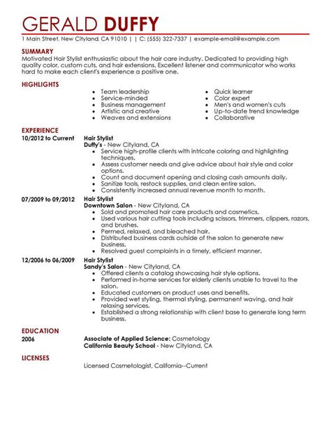 Best Hair Stylist Resume Example | LiveCareer