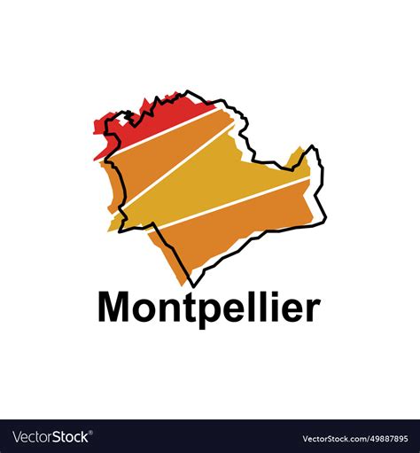 Montpellier city map isolated of Royalty Free Vector Image