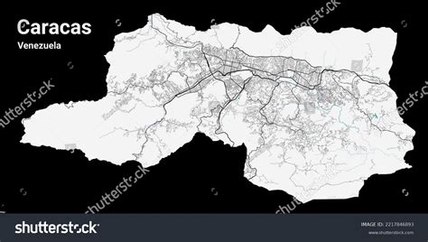 Mapa de Caracas. Mapa detallado del: vector de stock (libre de regalías ...