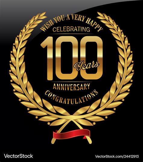 Anniversary golden laurel wreath 100 years Vector Image