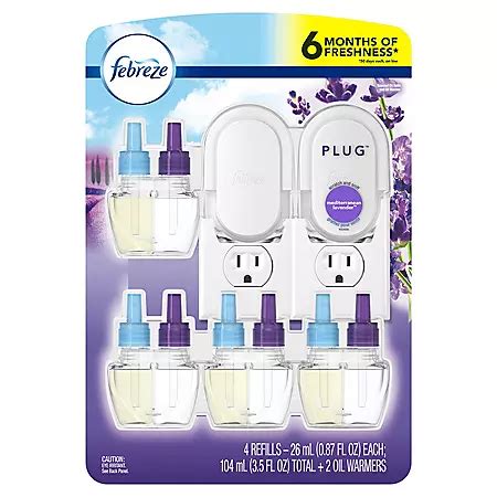 Febreze Plug Air Freshener, 2 Oil Warmers + 4 Scented Oil Refills (Choose Your Scent) - Sam's Club