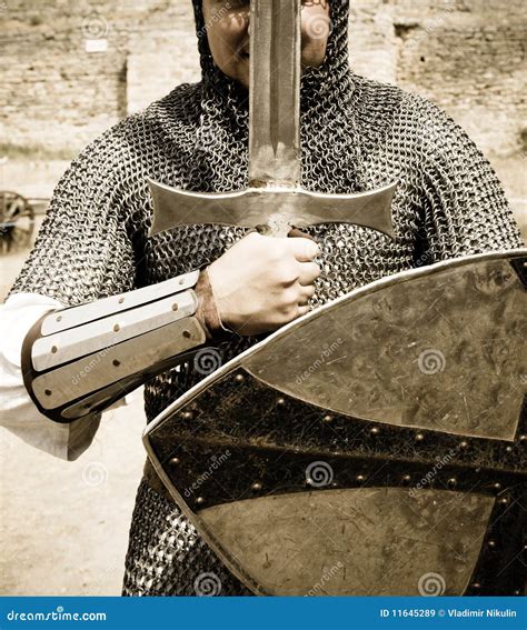 Knight with fight sword stock image. Image of army, helmet - 11645289