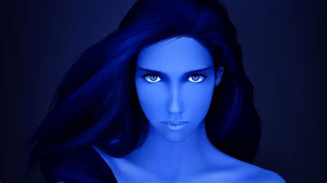 Download Blue Woman Artistic HD Wallpaper