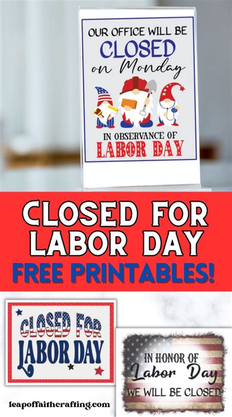 FREE Closed for Labor Day Sign Printable (3 Templates!) - Leap of Faith Crafting