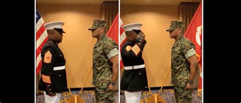 Marine Gives His Officer Son His First Salute In Emotional Viral Video ...