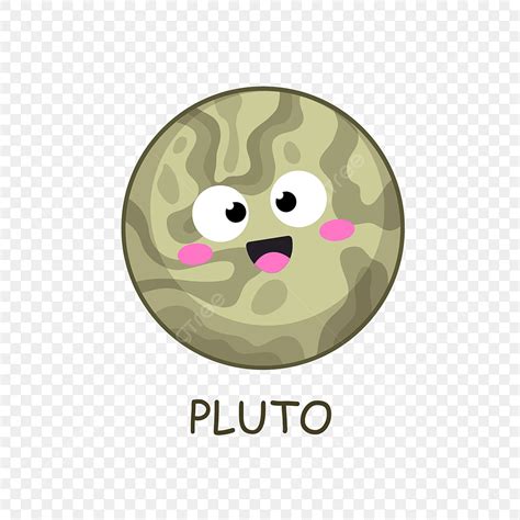 Solar System Planets Vector Hd PNG Images, Pluto Planet With Cute Face ...