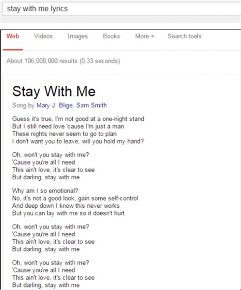 Google Now Shows Song Lyrics in Search Results - CouncilSoft