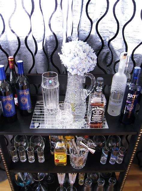 how to make a mini bar from bookshelves+liquor display+home bar | Flickr - Photo Sharing!